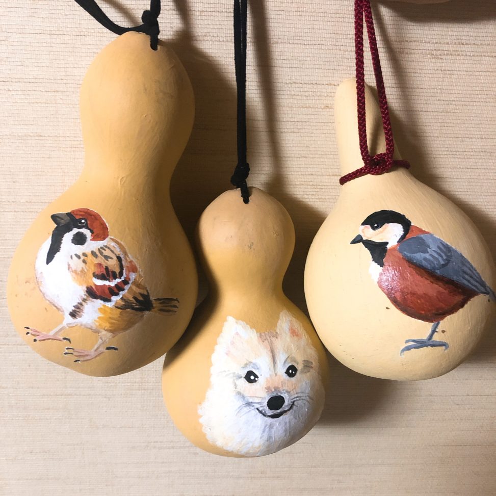 ひょうたんに描いた絵